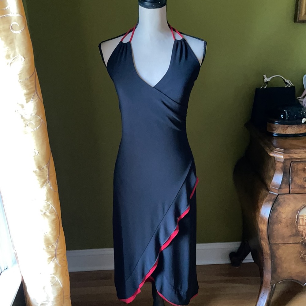 ARDEN B COCKTAIL DRESS BLACK/RED SZ M